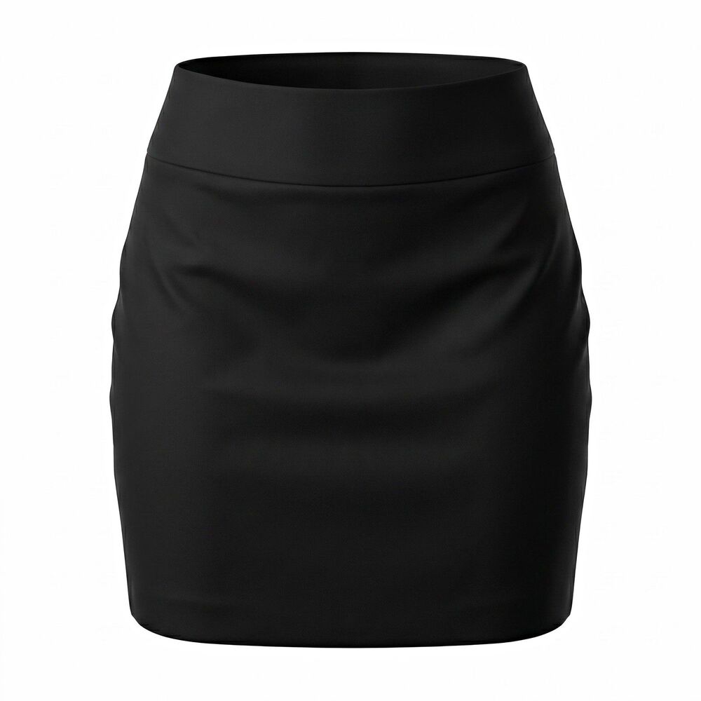 INC Black Stretch Pull-On High Rise Pleated Pencil Skirt Short Women Regular